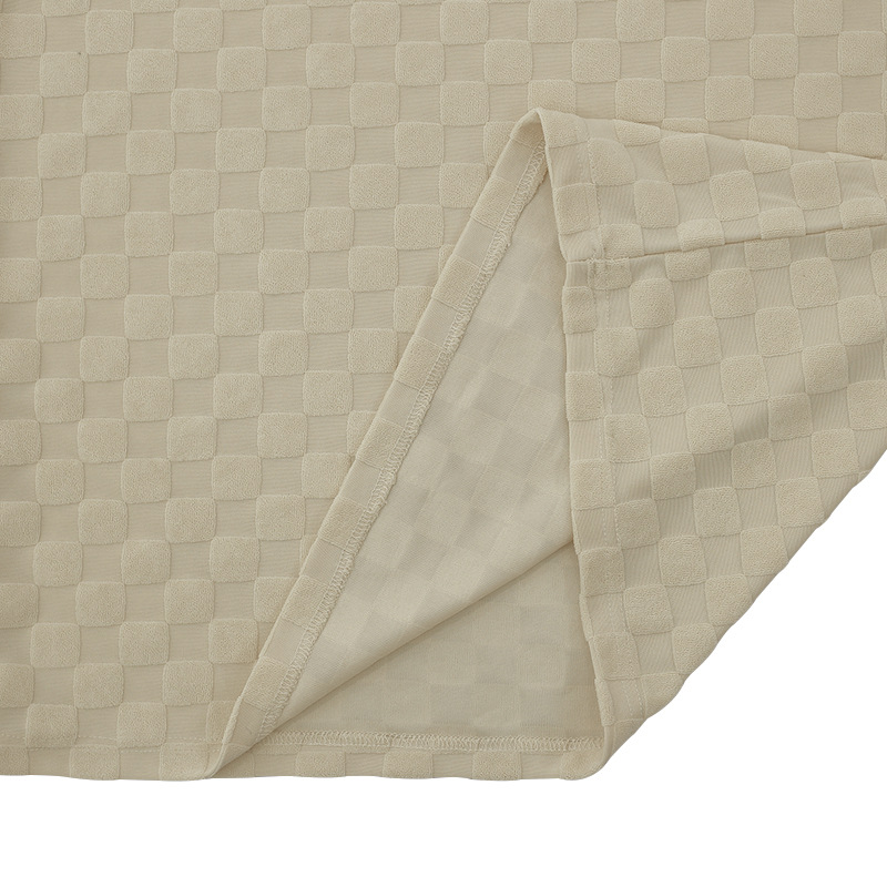 European And American Cross-border Oversize Trendy Men's Clothing Jacquard Checkerboard Spring And Summer Loose Sports And Leisure Two-piece Suit Men_voghion.com