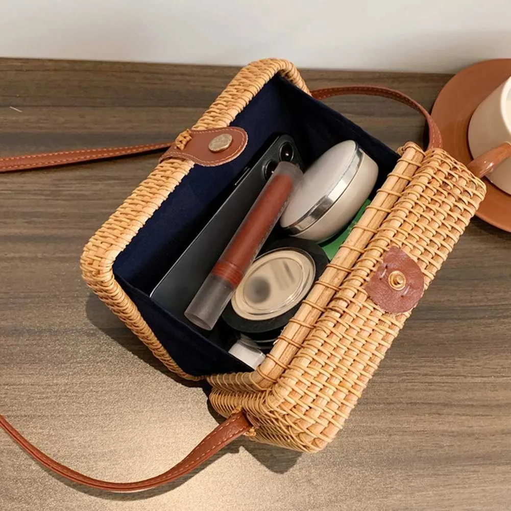 Borsa a tracolla fatta a mano con tracolla regolabile in rattan, borse da donna, grande capacità, portatile, resistente, per le signore_voghion.com