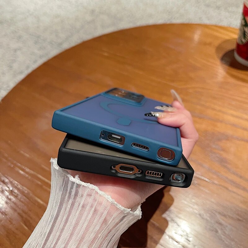 Magnetic Matte Translucent Shockproof Case For Samsung Galaxy_voghion.com