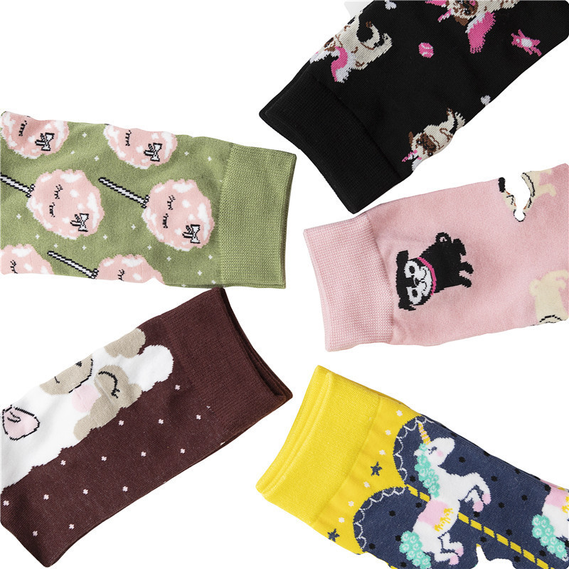 Calcetines de algodón estampado cartoon estilo hip hop para mujer_voghion.com