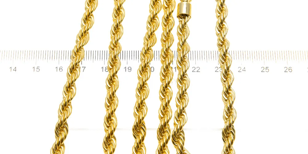 6,5 mm dicke, 75 cm lange, gedrehte Seilkette, vergoldet, schwere Hip-Hop-Halskette für Männer und Frauen_voghion.com
