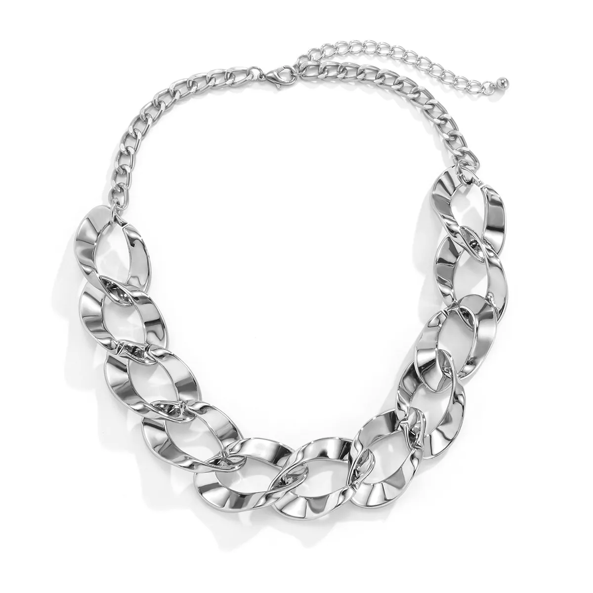 Cadenas de estilo hip hop para hombre, collar irregular grueso de color dorado, estilo punk personalizado, moda sencilla para mujer 2023_voghion.com