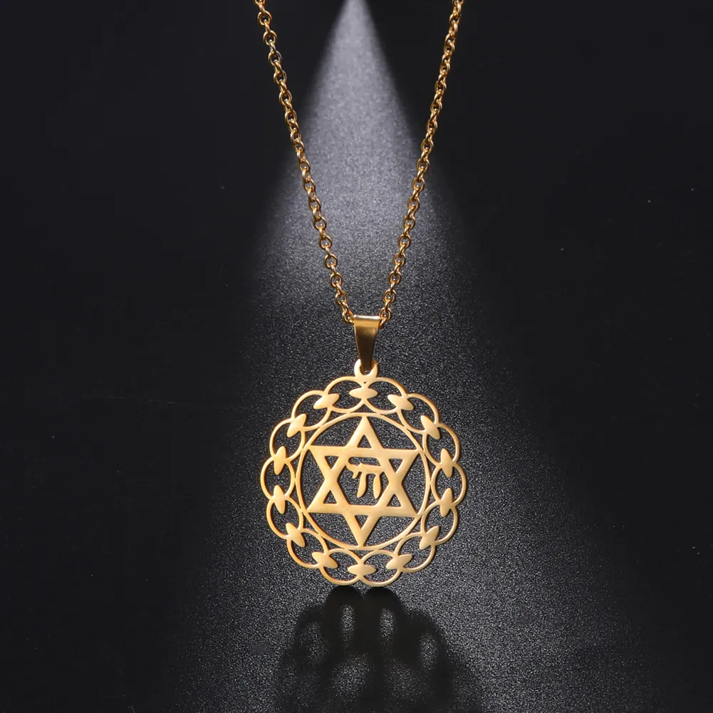 Pedat Necklaces Stailess Steel Petagram Me's Necklace Star Of David Wome Jewelry Weddig Gift For Mom Vitage_voghion.com