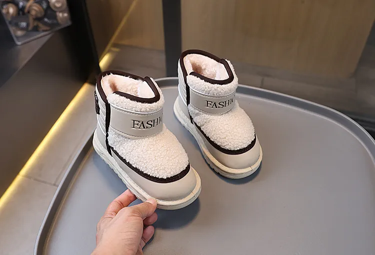 Kinder Schnee Winter Plus Veet Jugend Kurze Dicke Warme Plüsch Stiefel Cutefeet Für Mädchen Jungen Lamm Wolle Kleinkind Schuhe_voghion.com