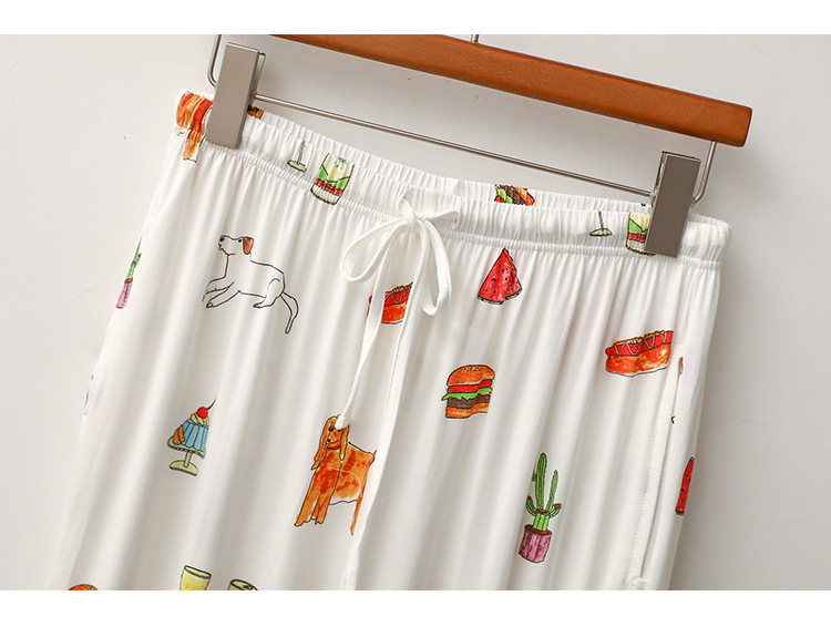 Nachtwäsche für Damen Modaler Pyjama für Damen, Burger, Eiscreme, kurzärmelige Hose, süße Heimkleidung_voghion.com