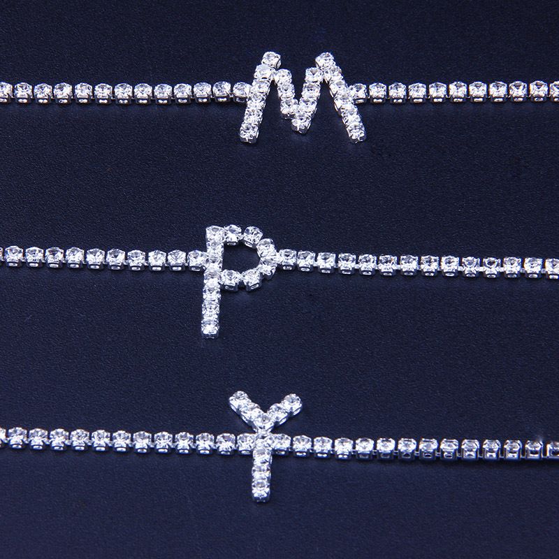 Summer Simple Easy To Match 26 English Letters Creative Novel Rhie Jewelry Bracelet_voghion.com