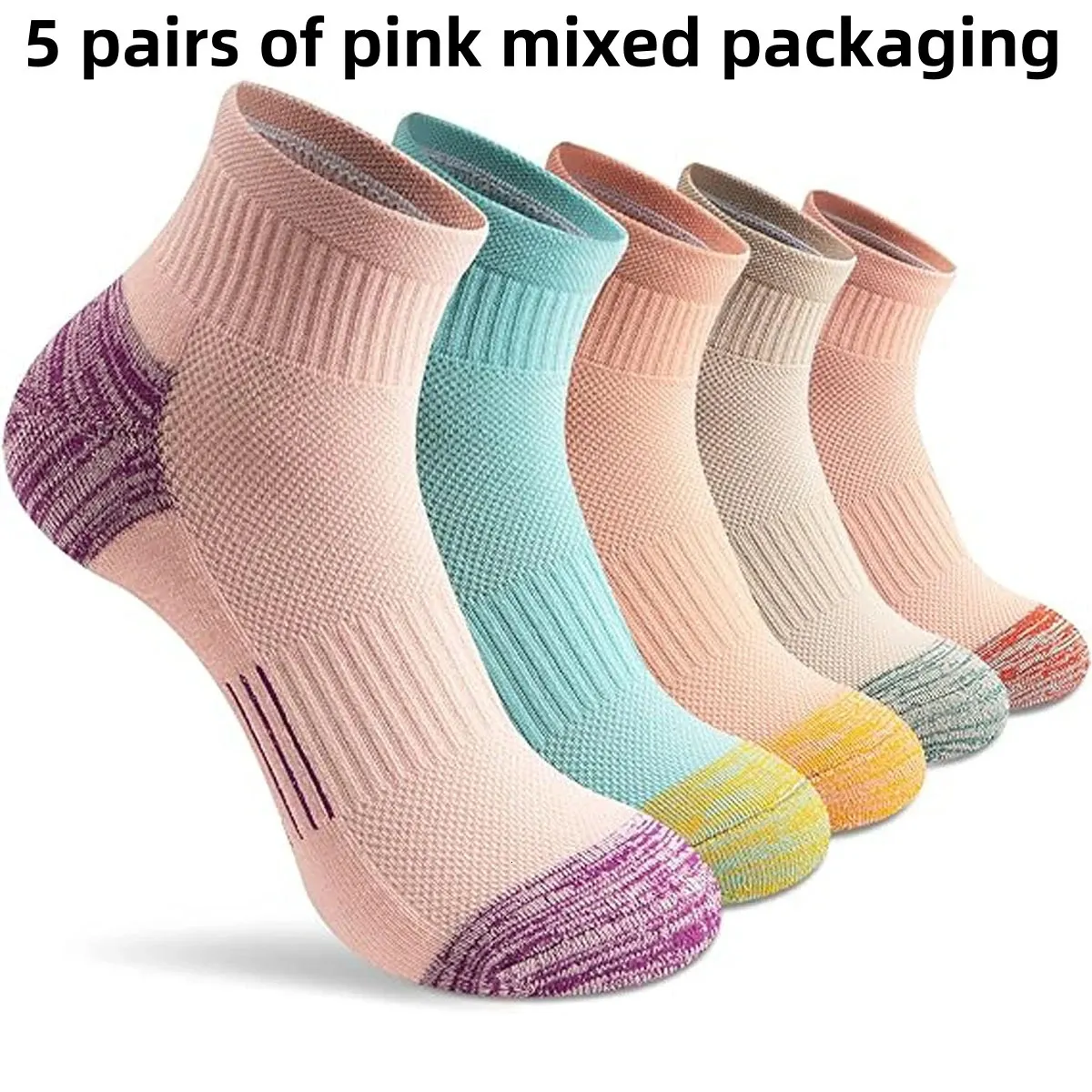 5 paia di calzini sportivi casual a tubo medio di colore unito adatti sia per uomo che per donna in mesh traspirante antiodore e antisudore_voghion.com