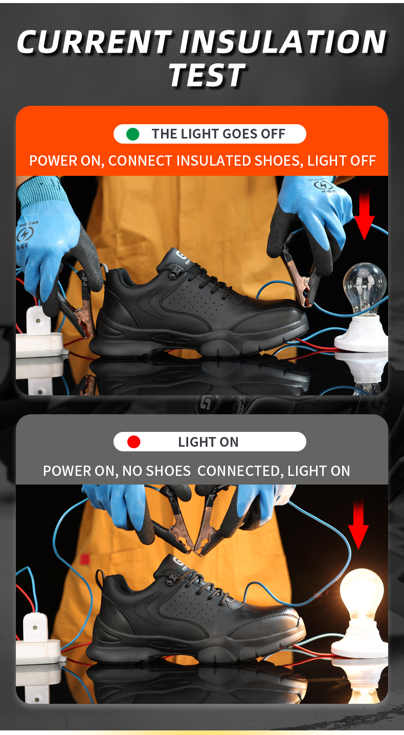Scarpe antinfortunistiche GUYISA con puntale in plastica per elettricisti, leggere, morbide e comode, 39-44 5051KV_voghion.com