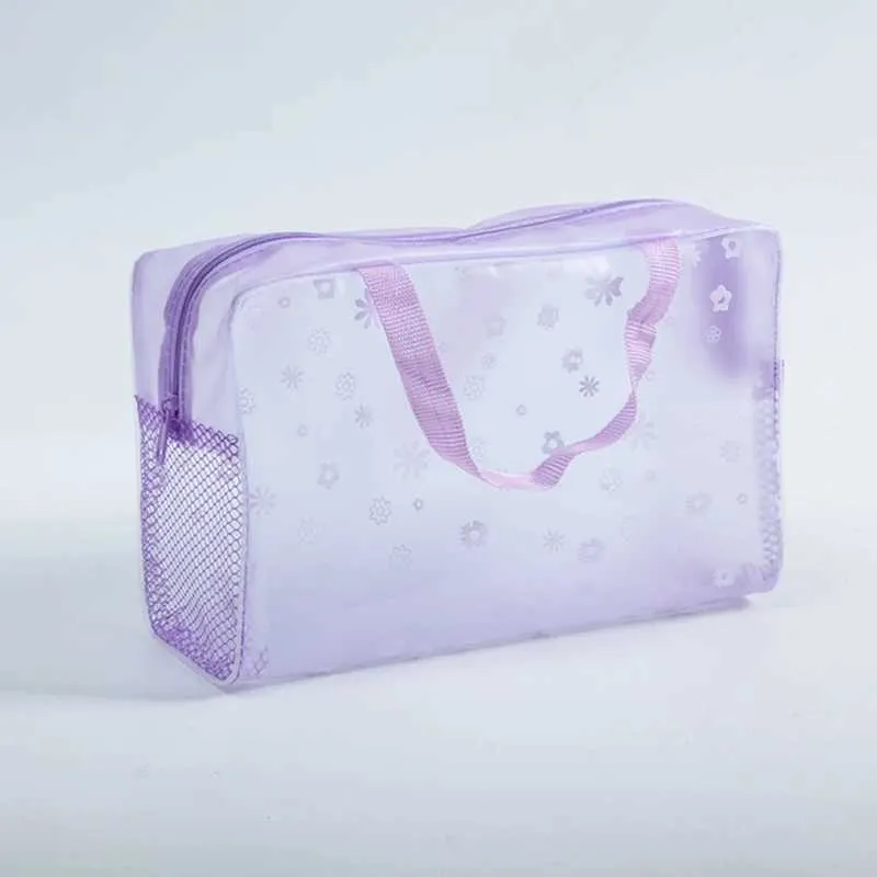 1 Stück PVC Damen transparente wasserdichte Reißverschluss Beauty-Box Reise Make-up Tasche Handtasche Y241023_voghion.com