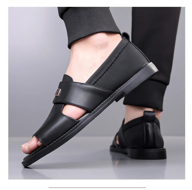 Men's Casual Leather Sandals For Beach And Summer Holidays_voghion.com