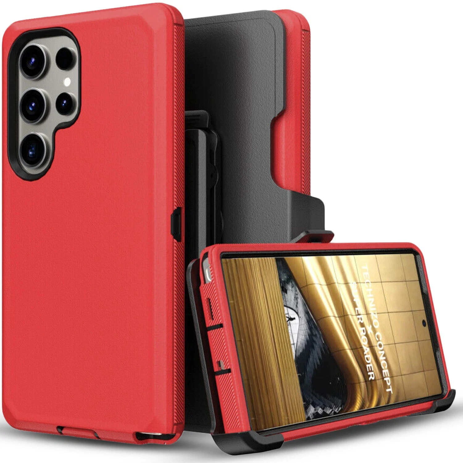 Funda con clip para Samsung Galaxy S22 Ultra/S22, compatible con Otter.box Defender + Screen_voghion.com