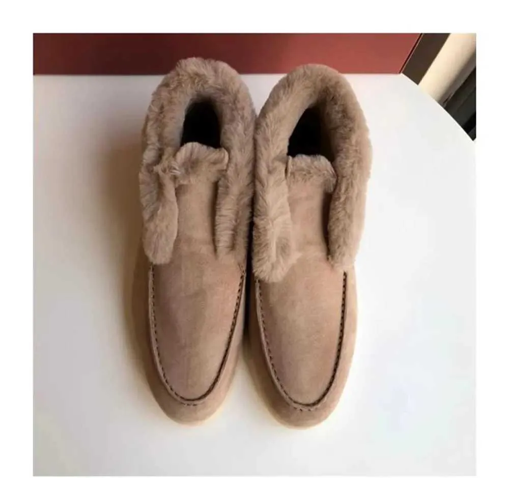 Casual Winter Short Snow Boots for Women Natural Wool Fur Loafers Cow Suede Warm Flat Shoes L * P z241106_voghion.com