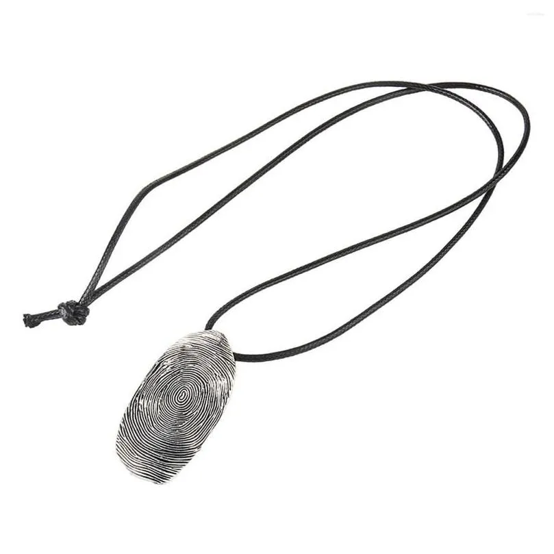 Pendant Necklaces Fingerprint Necklace Jewelry Western Cowboy Rope Chain Fashion Handicrafts Creative For Party Daily_voghion.com