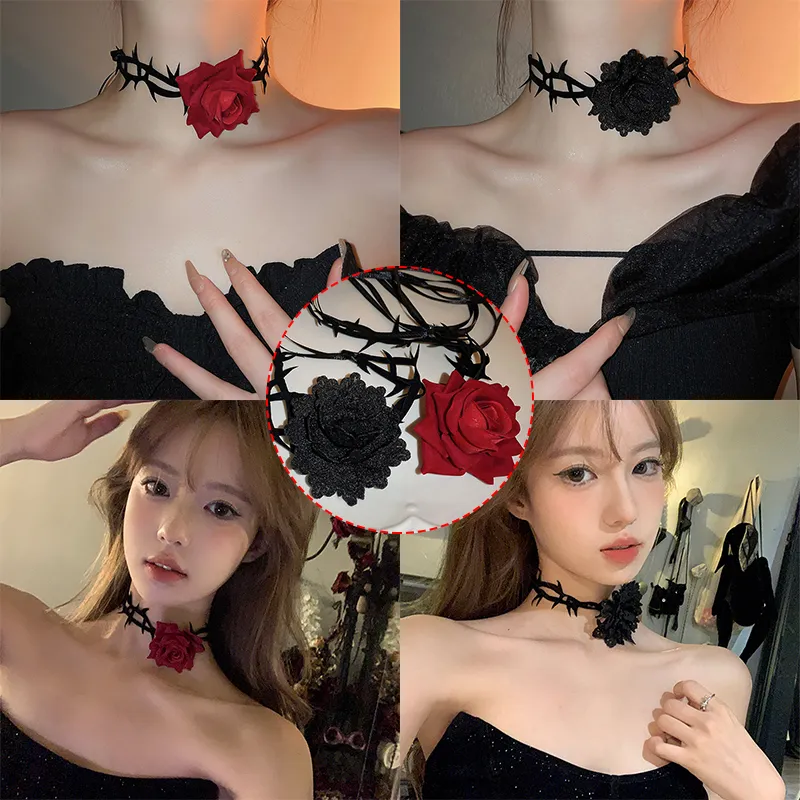 Gothic Rose Flower Bangle Bracelet Vintage Style For Women_voghion.com