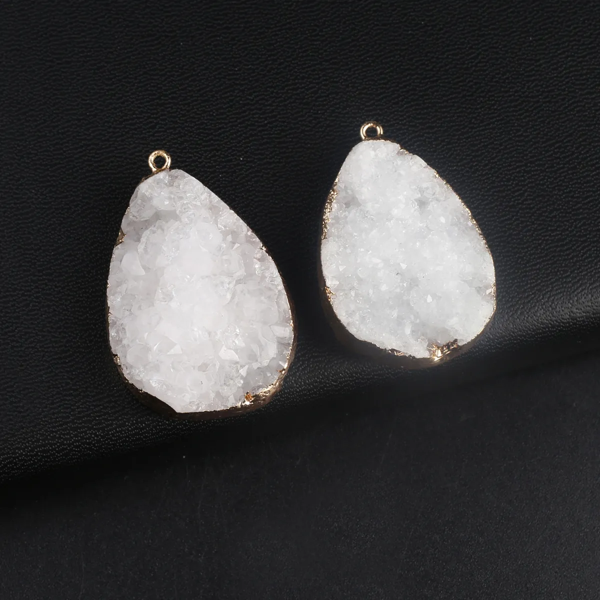 Kolye Kolye Doğal Taş Beyaz Druzy Kolye Su Damlası Reiki Şifa Moda Takı Yapımı Kendin Yap Kadınlar_voghion.com