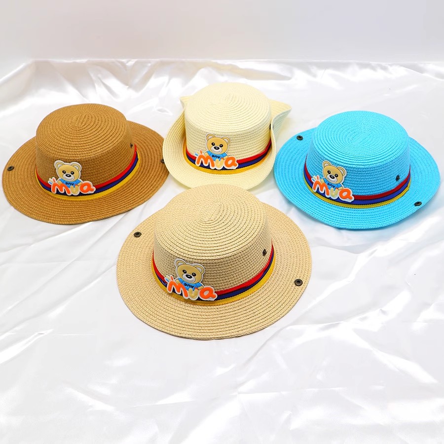 Children's straw hat sun protection boy spring and summer hat baby beach girl sun hat boy hat wholesale_voghion.com
