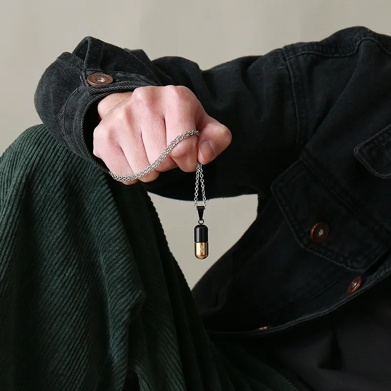 Lanci od nehrđajućeg čelika s privjeskom i šupljim kućištem za muškarce i žene, urna za kremiranje, križ, nakit za uspomenu_voghion.com