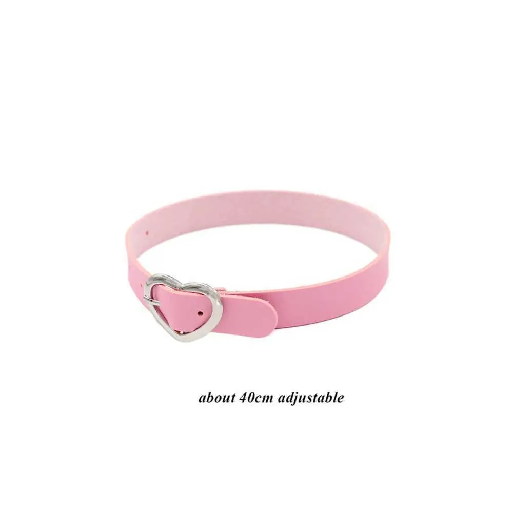 Collier ras du cou gothique en cuir avec pendentif rose sexy et tendance pour femme_voghion.com