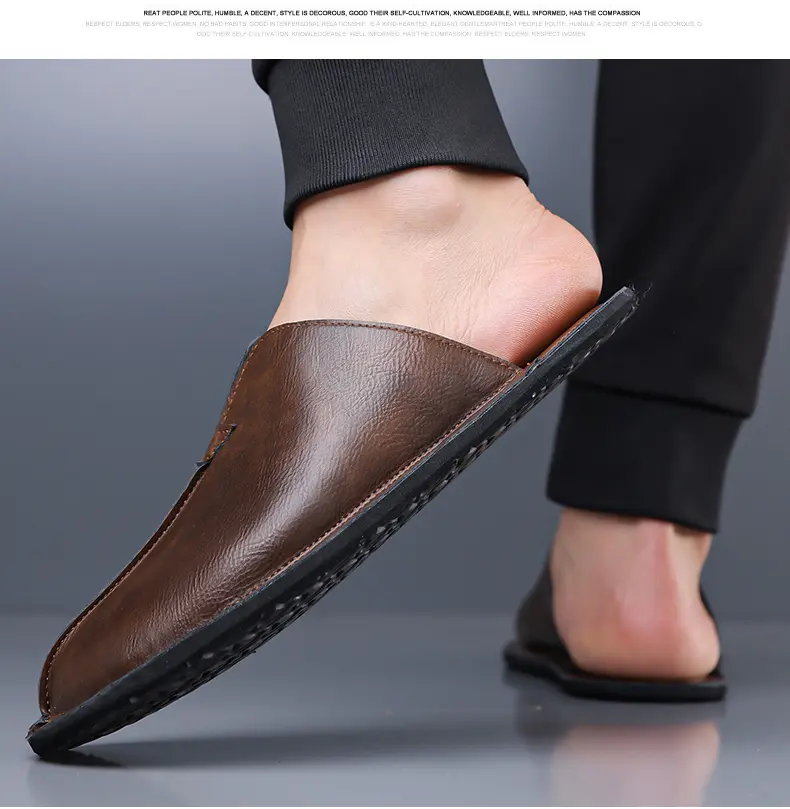 Men's Microfiber Leather Sandals Casual Summer Beach Slippers_voghion.com