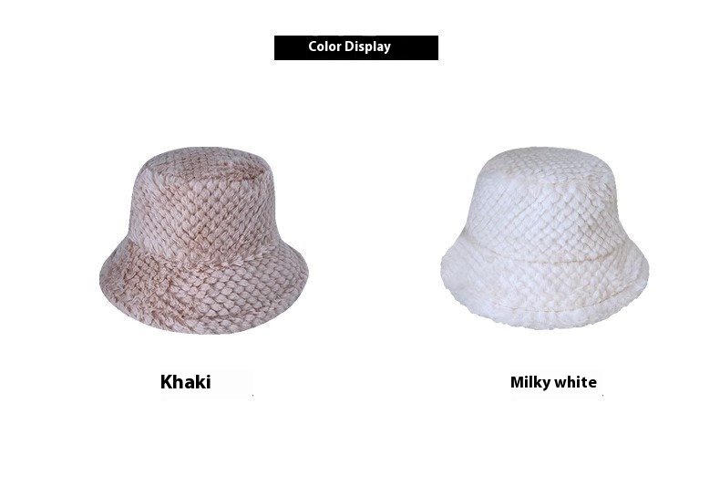 New Lamb Hair Fisherman Children: Versatile Autumn Showcasing Face, Small for Winter, Thickened and Warm Plush Pot Hat_voghion.com
