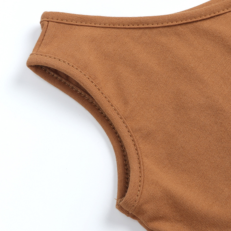 Mamma e bambini nuovi pantaloncini monospalla con bretelle per bambine tinta unita all'ingrosso_voghion.com