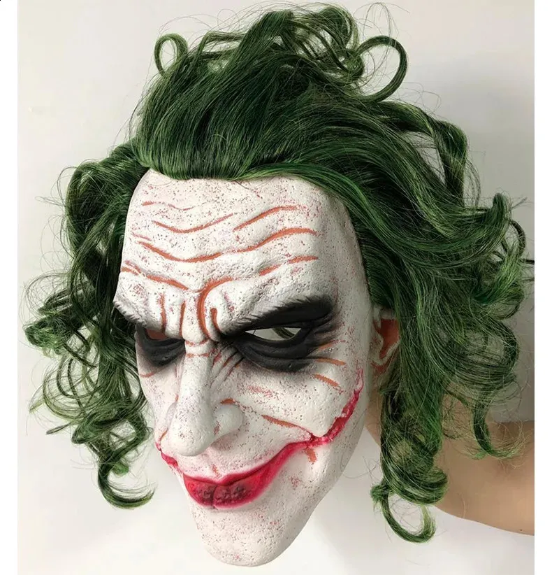 Μάσκα Cosplay The Dark Knight Joker Unisex για πάρτι Halloween Ενηλίκων Latex Κάλυμμα Κεφαλής, Σκηνικά Παράστασης 240829_voghion.com