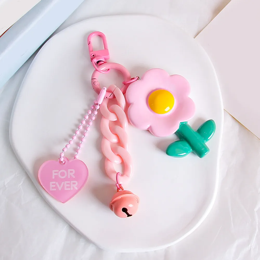 Portachiavi con ciondolo a forma di fiore in resina INS, grazioso ciondolo a forma di fiori, per zaino da ragazza, custodia protettiva per cuffie_voghion.com