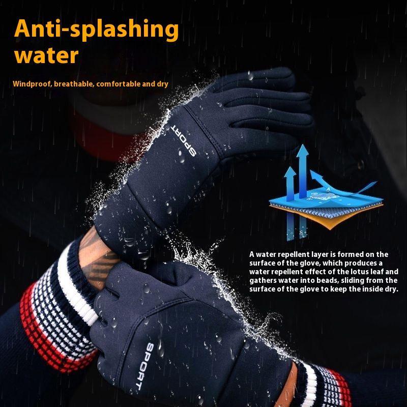 Gloves for men, cold resistant, waterproof, anti slip, winter sports, women's warm riding, outdoor touch screen with