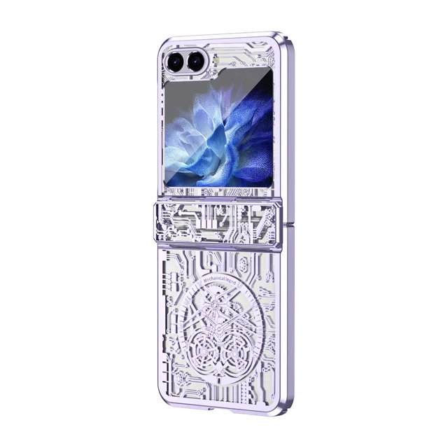 Galvanizuotas telefono dėklas, skirtas „Samsung Galaxy Z Flip 6 5 4 3 Flip6 Flip5 Flip4 Flip3“ vyrių apsaugai, skaidrus apsauginis dangtelis nuo kritimo_voghion.com