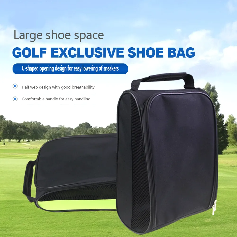 Unisex Shoe Portable Mesh Travel Shoes Carrier Bags With Zipper Hand-Held Breathable Ultra-light For Outdoor Sports_voghion.com