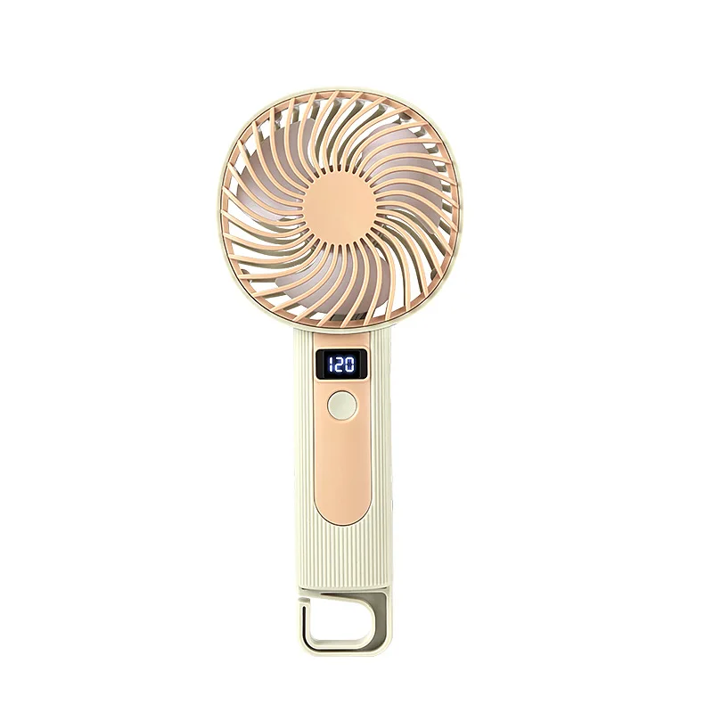 Handheld Mini Fan With Digital Display And Usb Rechargeable Design_voghion.com