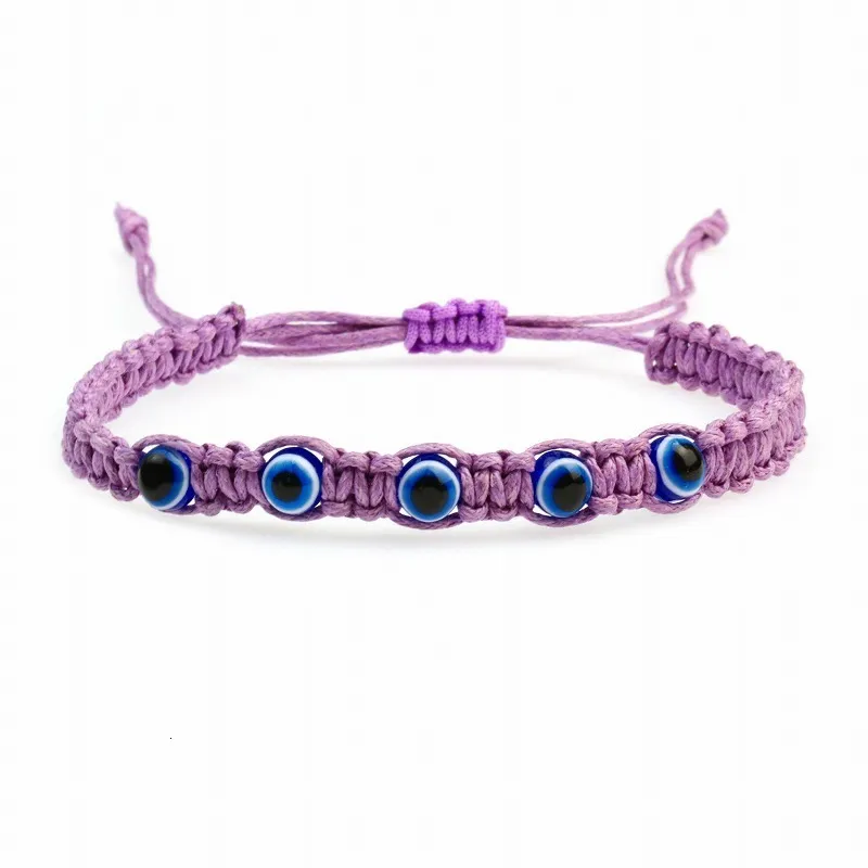 Chain Handmade Turkish Blue Evil Eyes Bead Charm for Men Women Lucky Adjustable Braid Rope String Bracelet Friendship_voghion.com