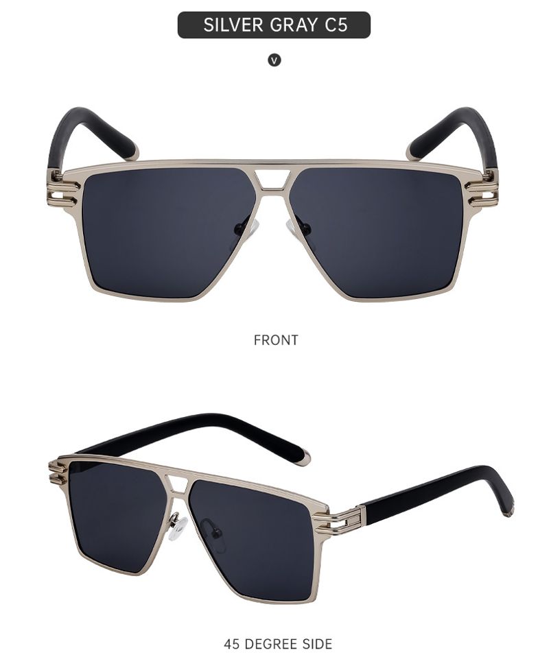 Stylish Square-framed Vintage High-grade Sunglasses For Men_voghion.com