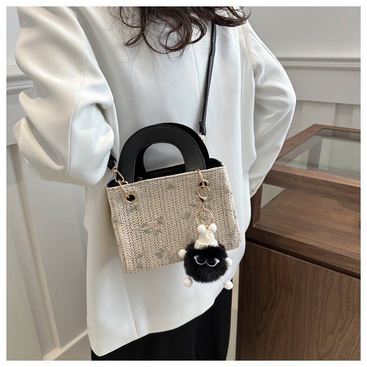Sac à main tissé tendance pour femmes, sac à bandoulière tendance pour bord de mer, sac de plage, Style occidental, nouvelle collection été 2024_voghion.com