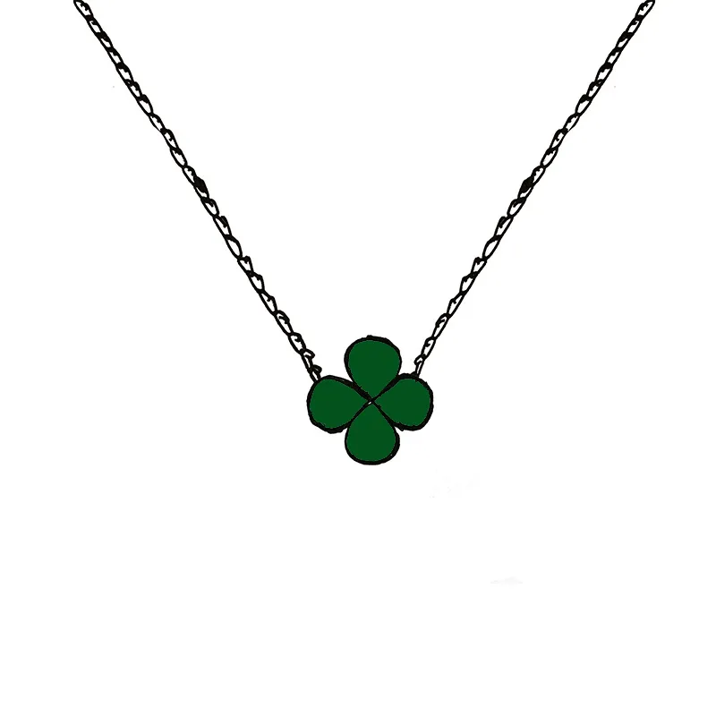 Klöverhalsband med hängsmycke och pärlemorblomma_voghion.com