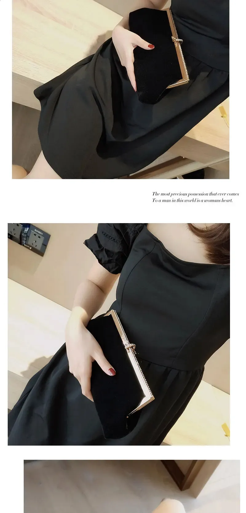 High-end Women Veet Evening Bag Fashion Fish Hook Lock Clutch Purses Female Handbags Chain Shoulder Bags for Wedding_voghion.com
