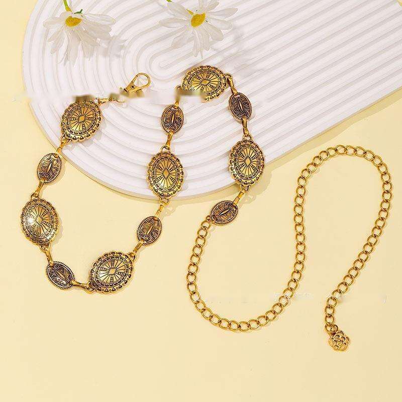 Fashionable Women's Belt, High-end Metal Waist Chain, West Asia Versatile Ethnic Dress, Decorative Dress_voghion.com