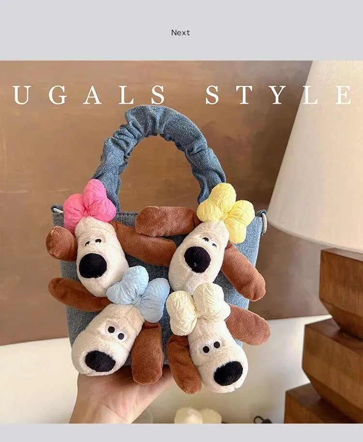 Bolso de mano de mezclilla con forma de cubo de peluche para mujer, de gran capacidad, estilo bandolera, informal_voghion.com