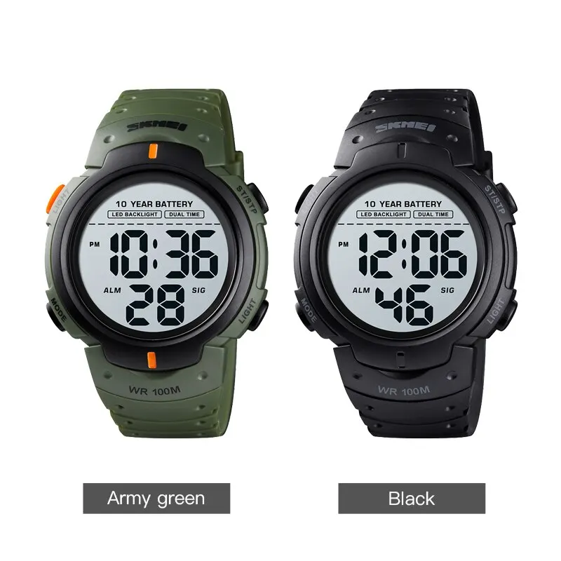 Digital Sport Watch For Men Waterproof Led Chronograph Clock_voghion.com