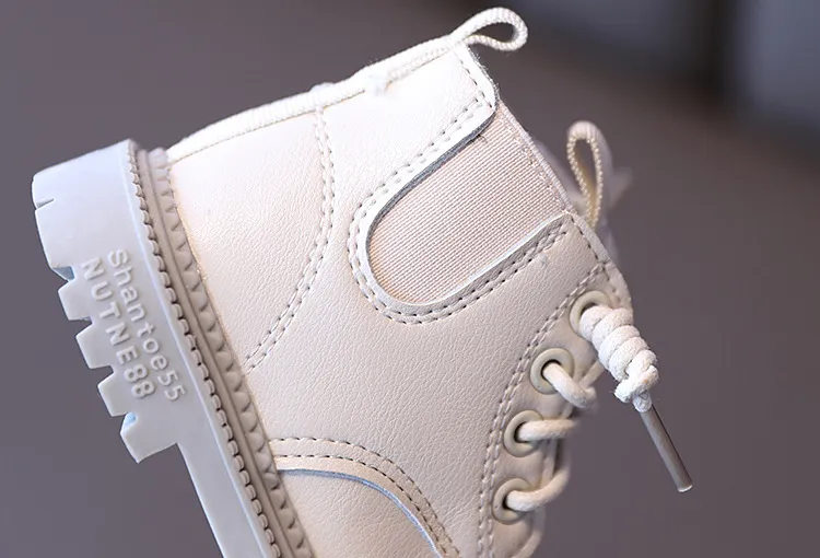 Kinder Leder Wasserdichte Kinder Turnschuhe Schwarz Weiß für Baby Mädchen Stiefel Kleinkind Jungen Schuhe Cutefeet Schule_voghion.com