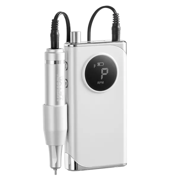 VEVOR Electric Rechargeable Nail Drill, 40,000RPM Portable Cordless Nail E File Machine, LCD-Display Acrylic Gel Grinder Tool With 6 Bits And 50PCS_voghion.com