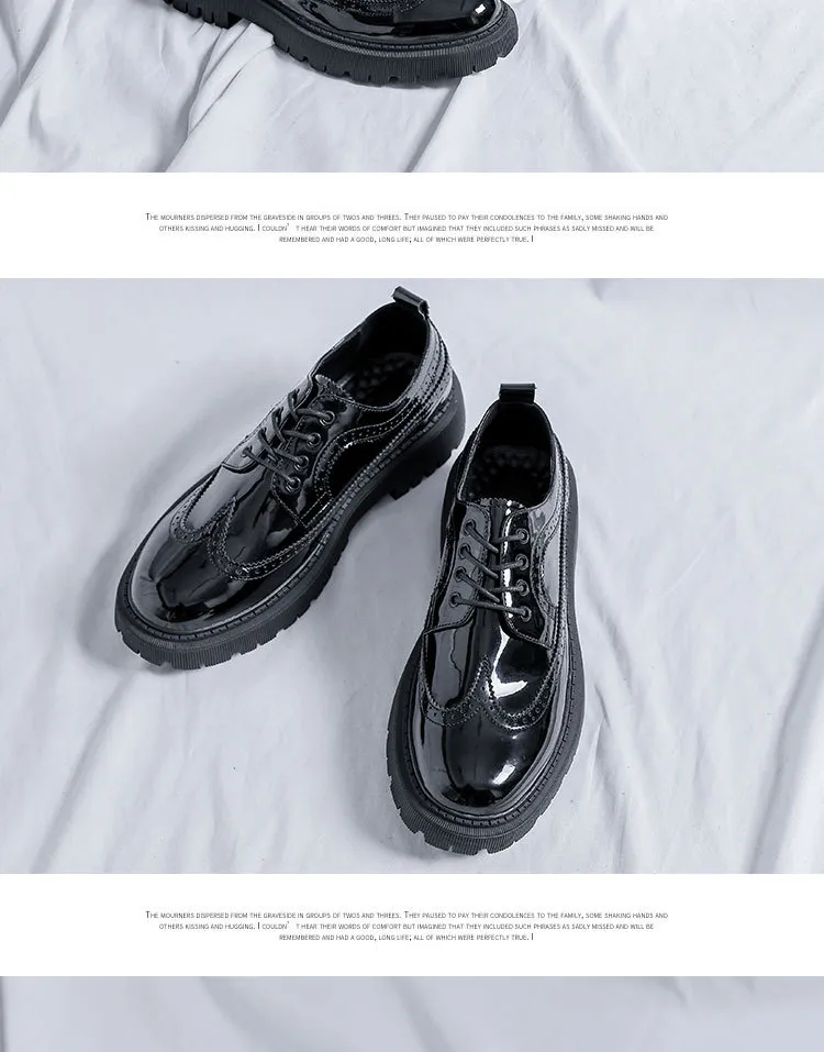 Pantofi sport pentru bărbați, stil business, casual, cu platformă, talpă groasă, piele naturală, stil streetwear, stil vintage, rochie de petrecere și nuntă_voghion.com