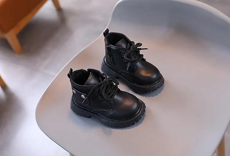 Lasten PU-nahkaiset talvikengät pojille ja tytöille, liukumattomat taaperoiden lyhyet lumikengät, Littlesprouts-koot 21–30_voghion.com