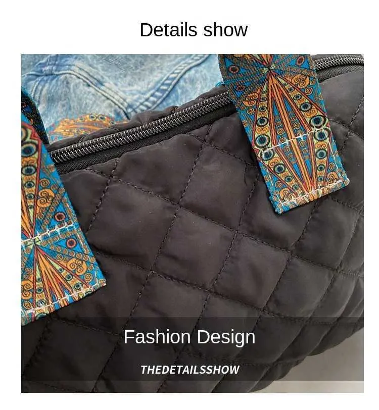 Borsa a tracolla larga ricamata retrò da donna autunno e inverno dia spazio cotone spalla grande capacità borsa per la spesa_voghion.com