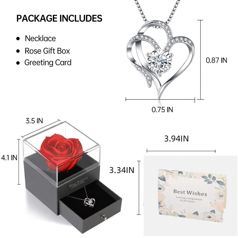 Ciondolo a forma di cuore che non sbiadisce, collana di alta qualità con doppia catena d'amore femminile_voghion.com