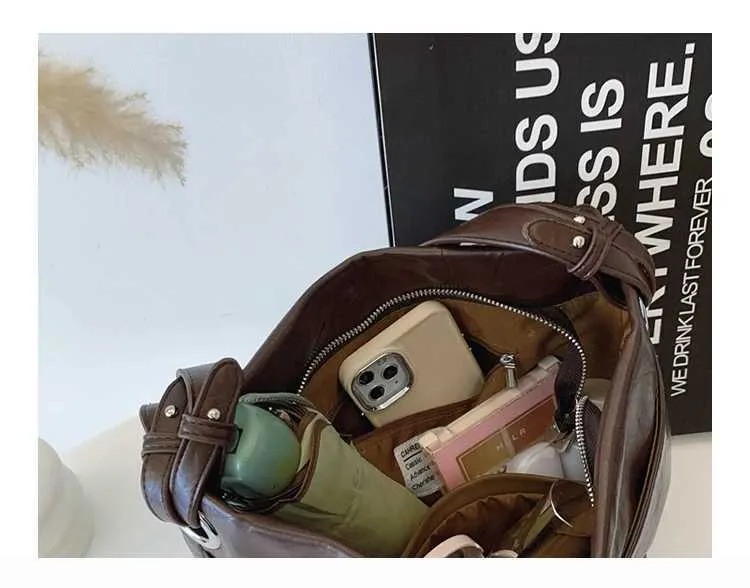 Borsa a secchiello vintage donna, grande borsa tracolla in pelle_voghion.com