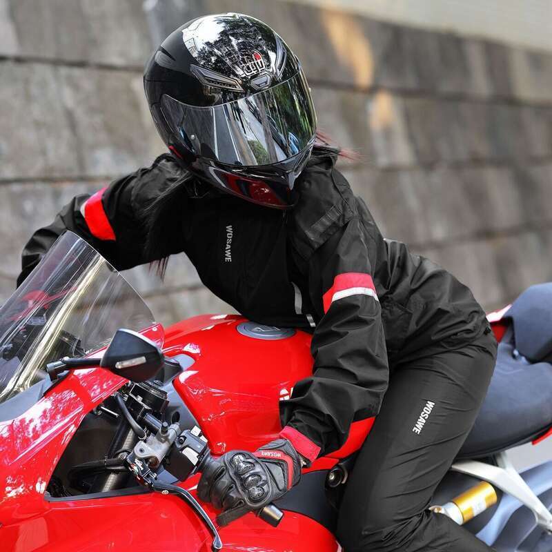 WOSAWE Motosiklet Yağmurluk Seti Açık Hava Bisikleti Tam Vücut Bölünmüş Yağmur Pantolonu Gizli Ayakkabı Kılıfları ile_voghion.com