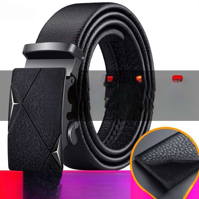 Cintura multifunzione per pantaloni con fibbia automatica in finta pelle di mucca da uomo_voghion.com