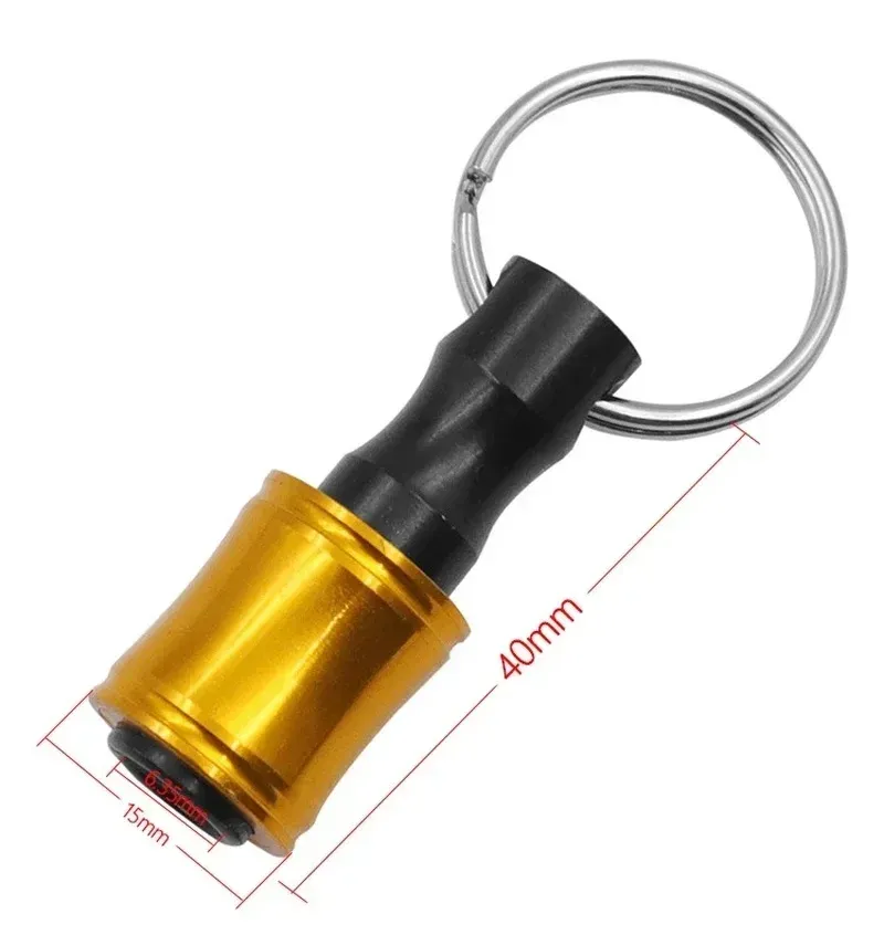 1/4inch Hex Shank Aluminum Alloy Screwdriver Bits Holder Extension Bar Drill Screw Adapter Quick Release Keychain Easy_voghion.com