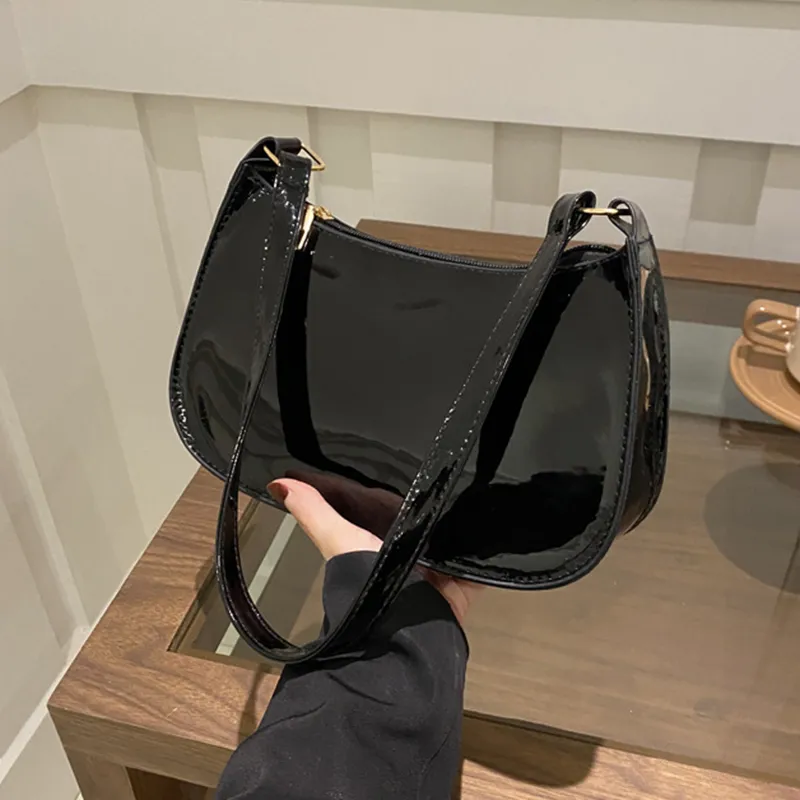 Borsa a tracolla da donna in pelle PU tinta unita retrò, borse alla moda, borse casual hobo e borsette da donna_voghion.com